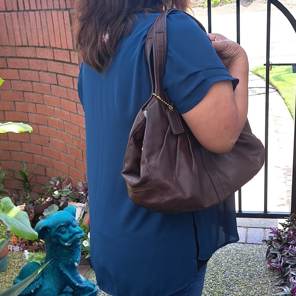 Coach Ergo Pleated Kisslock Satchel Brown -she Is Stunning🩷2008- Must Have